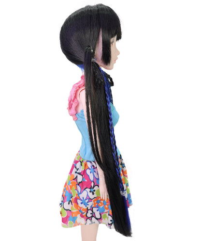 Wigs2you WD40-043 ドールウィッグ「10インチ」ブラックブルー JP BJDドール用ウィッグ – 耐熱合成繊維、標準キャップ付き（ディスプレイ＆コスプレ用）  "