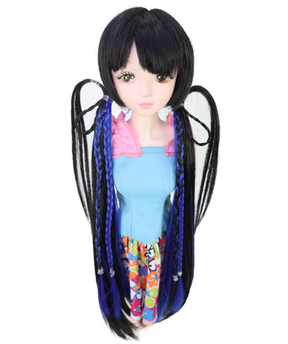 Wigs2you WD40-043 ドールウィッグ「10インチ」ブラックブルー JP BJDドール用ウィッグ – 耐熱合成繊維、標準キャップ付き（ディスプレイ＆コスプレ用）  "