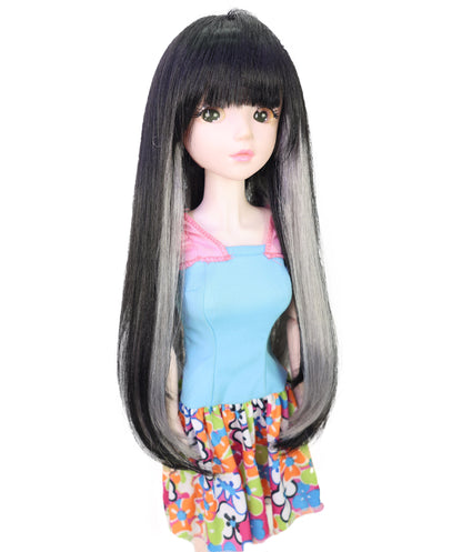 Wigs2you WD40-045 ブラック/グレー JP BJDドール用ウィッグ – 14インチ 耐熱合成繊維 標準キャップ付き コスプレドール用  "