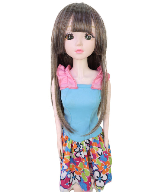 Wigs2you WD40-046 ドールウィッグ！「12インチ」ダークブラウン JP BJDドール用ウィッグ – 耐熱合成繊維、標準キャップ付き（コレクタードール用）   "