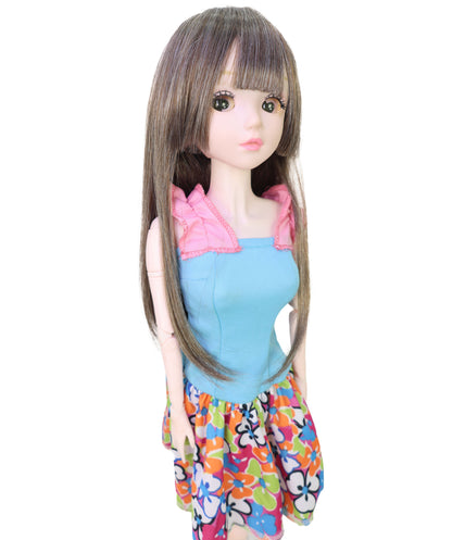 Wigs2you WD40-046 ドールウィッグ！「12インチ」ダークブラウン JP BJDドール用ウィッグ – 耐熱合成繊維、標準キャップ付き（コレクタードール用）   "