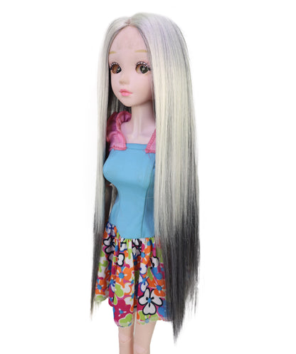 Wigs2you WD40-049 ドールウィッグ！18インチ（約46cm）ロングドールウィッグ、ホワイトグレー、ストレート、難燃性合成繊維ウィッグ  "