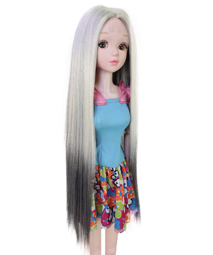 Wigs2you WD40-049 ドールウィッグ！18インチ（約46cm）ロングドールウィッグ、ホワイトグレー、ストレート、難燃性合成繊維ウィッグ  "