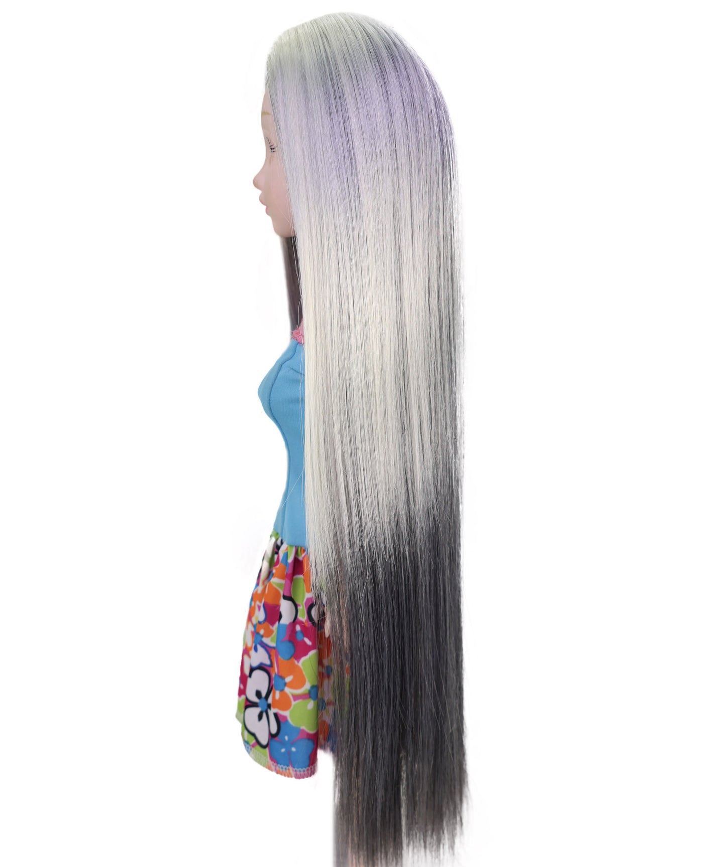 Wigs2you WD40-049 ドールウィッグ！18インチ（約46cm）ロングドールウィッグ、ホワイトグレー、ストレート、難燃性合成繊維ウィッグ  "