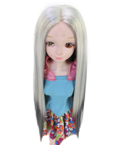 Wigs2you WD40-049 ドールウィッグ！18インチ（約46cm）ロングドールウィッグ、ホワイトグレー、ストレート、難燃性合成繊維ウィッグ  "