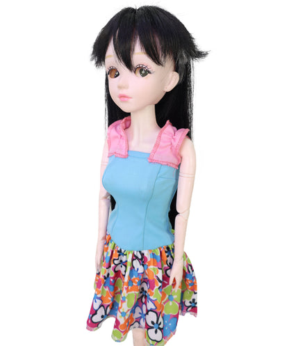 Wigs2you WD40-050 ドールウィッグ！13インチ レイヤードドールウィッグ ブラック＆ホワイト チョッピーアニメスタイル ヘアピース 難燃性ファイバーヘア使用  "