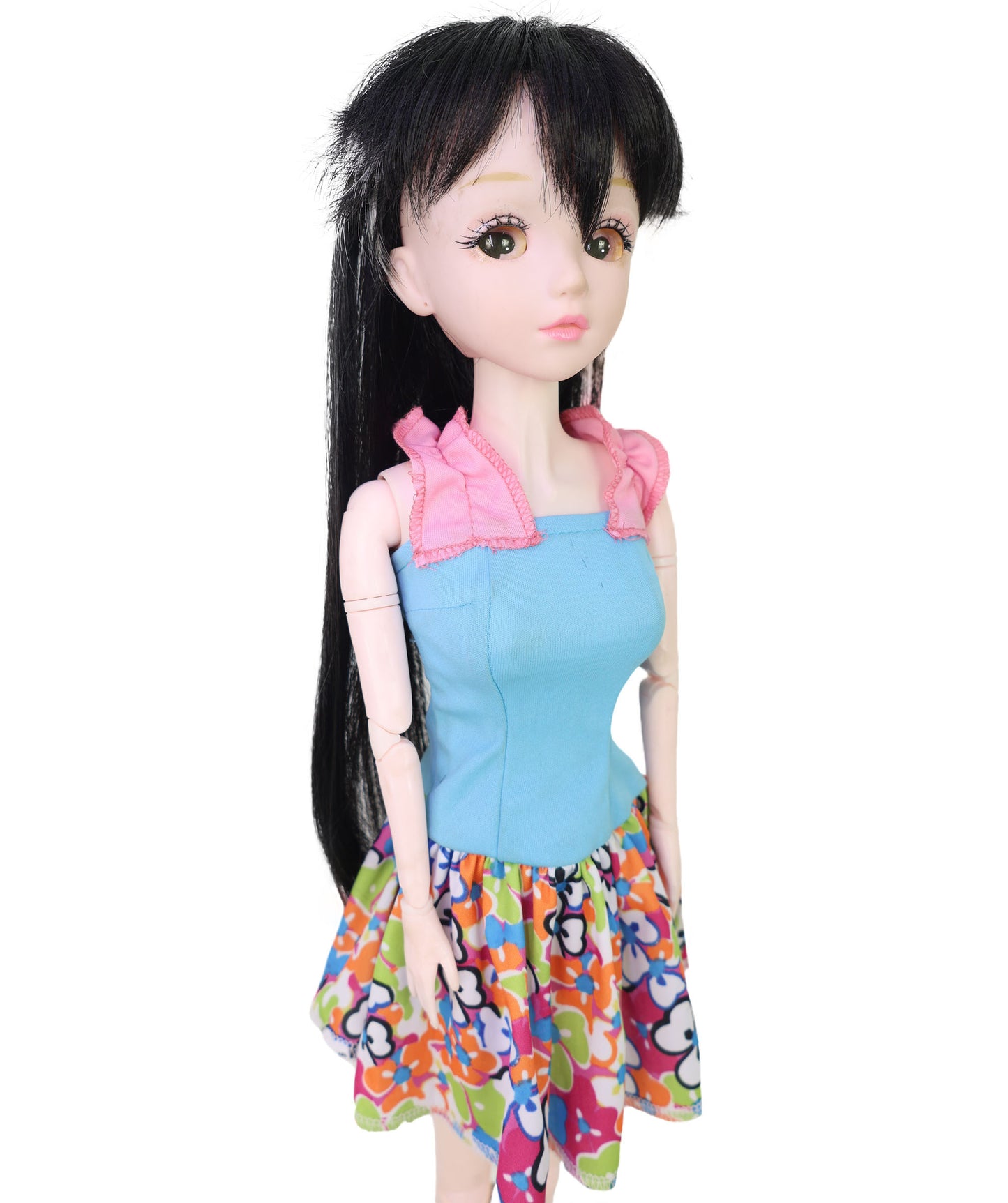 Wigs2you WD40-050 ドールウィッグ！13インチ レイヤードドールウィッグ ブラック＆ホワイト チョッピーアニメスタイル ヘアピース 難燃性ファイバーヘア使用  "
