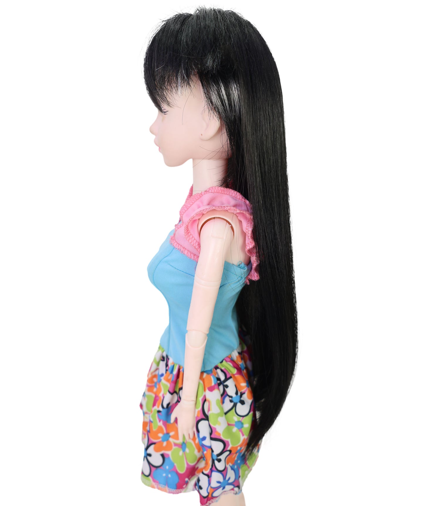 Wigs2you WD40-050 ドールウィッグ！13インチ レイヤードドールウィッグ ブラック＆ホワイト チョッピーアニメスタイル ヘアピース 難燃性ファイバーヘア使用  "