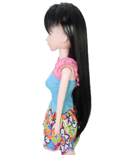 Wigs2you WD40-050 ドールウィッグ！13インチ レイヤードドールウィッグ ブラック＆ホワイト チョッピーアニメスタイル ヘアピース 難燃性ファイバーヘア使用  "