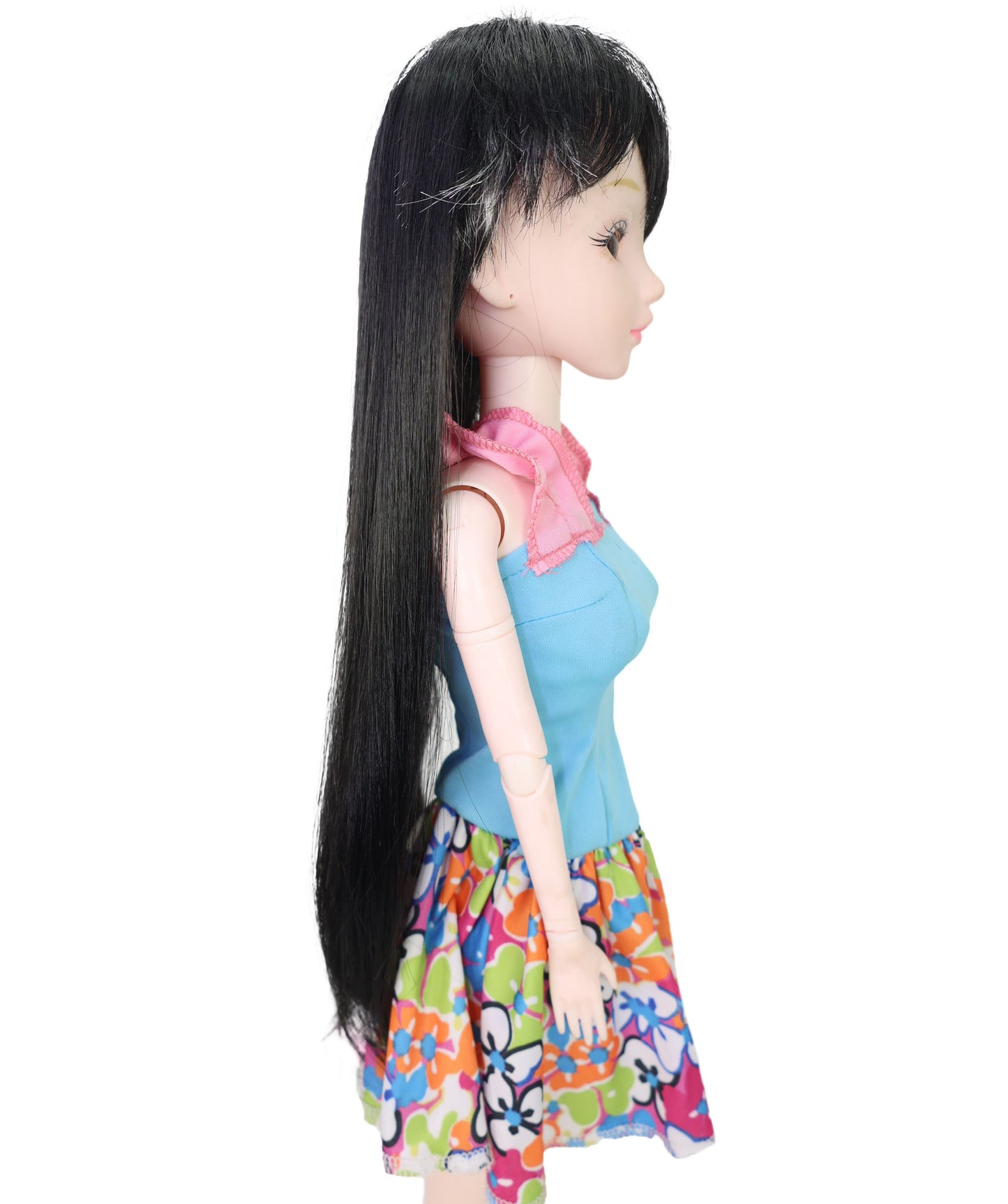 Wigs2you WD40-050 ドールウィッグ！13インチ レイヤードドールウィッグ ブラック＆ホワイト チョッピーアニメスタイル ヘアピース 難燃性ファイバーヘア使用  "