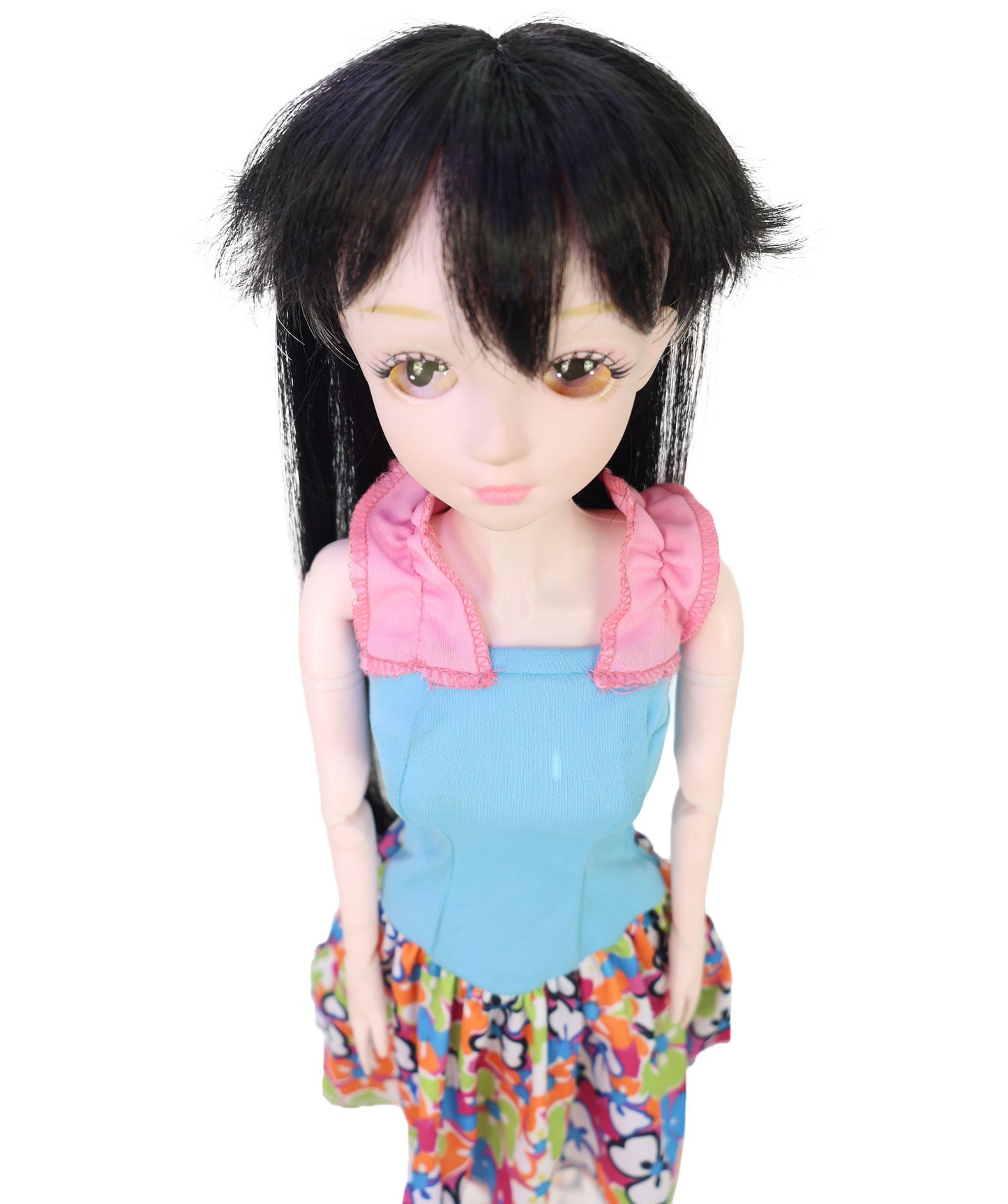 Wigs2you WD40-050 ドールウィッグ！13インチ レイヤードドールウィッグ ブラック＆ホワイト チョッピーアニメスタイル ヘアピース 難燃性ファイバーヘア使用  "