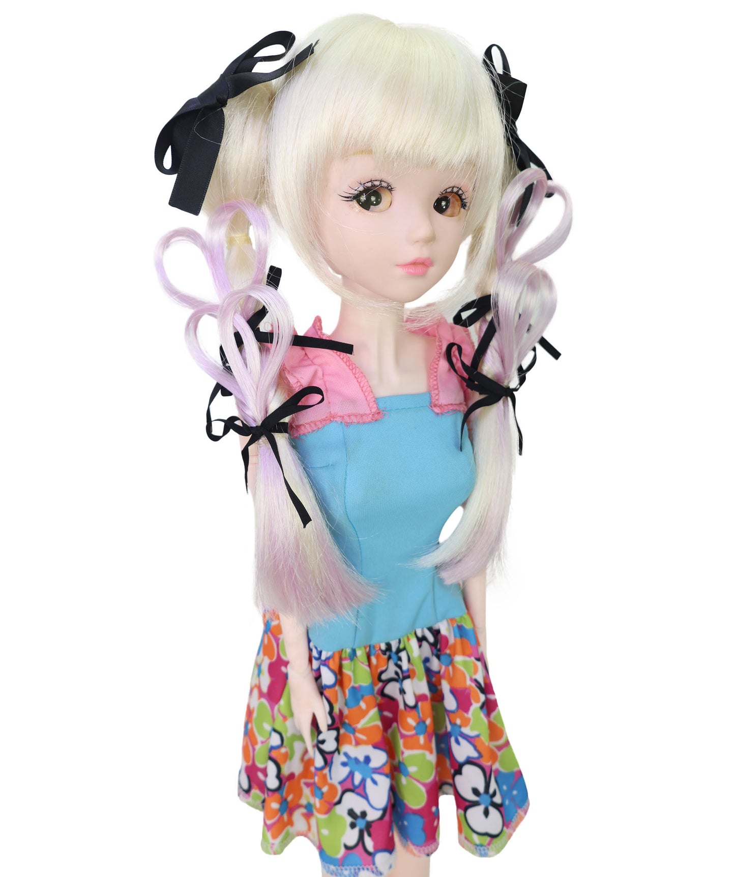 Wigs2you WD40-051 ドール用ウィッグ！9インチ ホワイト ドール用ウィッグ ツインテールスタイル 難燃性合成繊維製 ミニチュアドール用ヘアピース