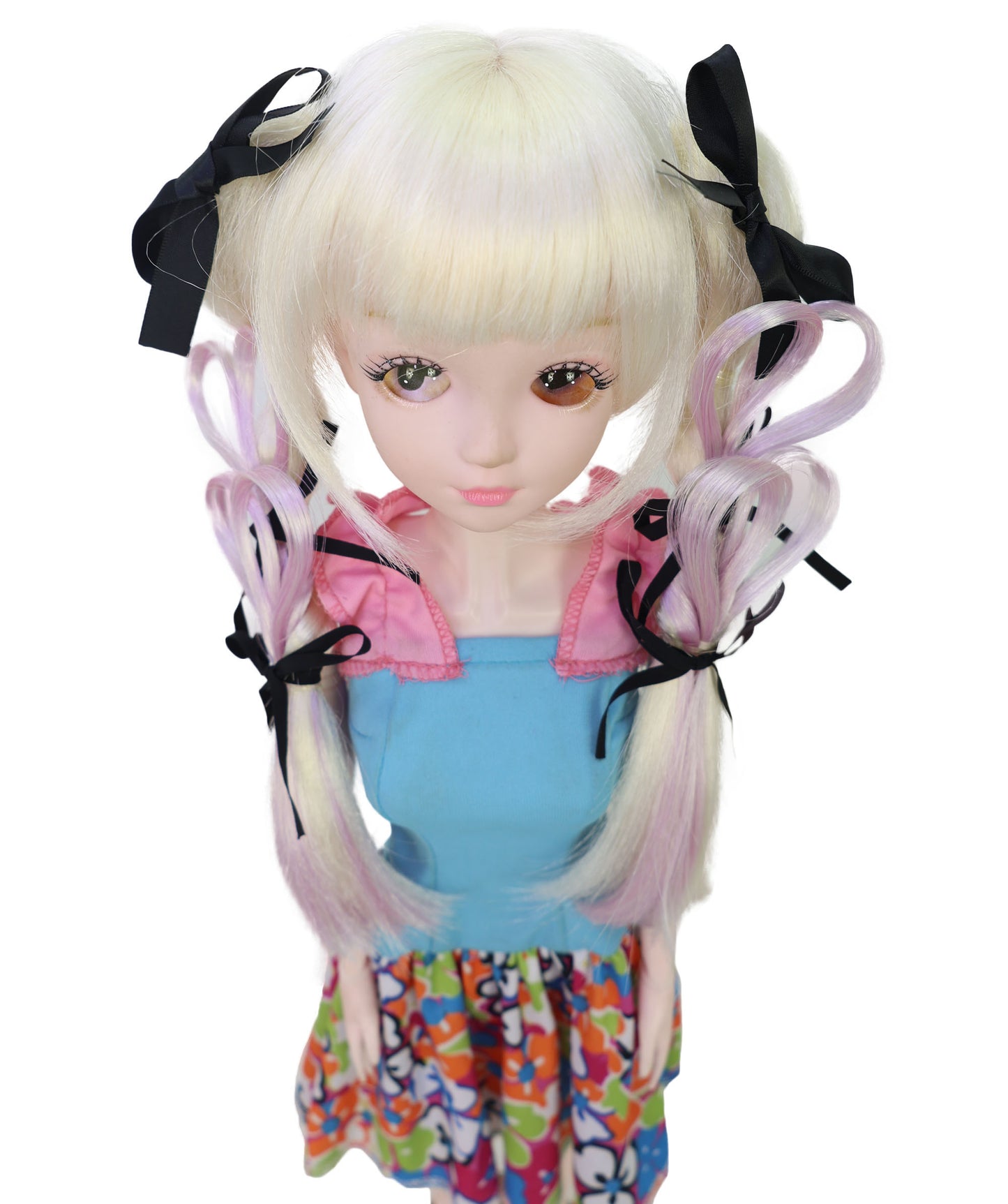 Wigs2you WD40-051 ドール用ウィッグ！9インチ ホワイト ドール用ウィッグ ツインテールスタイル 難燃性合成繊維製 ミニチュアドール用ヘアピース