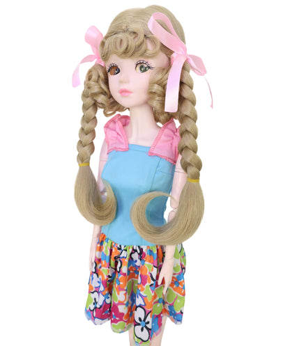 Wigs2you WD40-055 ドール用ウィッグ！10インチ BJDドール用ウィッグ ライトブラウン カール ツインテール 難燃性合成繊維製 人形用ヘアピース  "