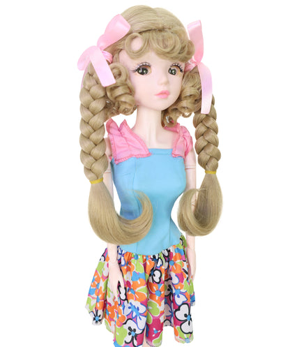 Wigs2you WD40-055 ドール用ウィッグ！10インチ BJDドール用ウィッグ ライトブラウン カール ツインテール 難燃性合成繊維製 人形用ヘアピース  "