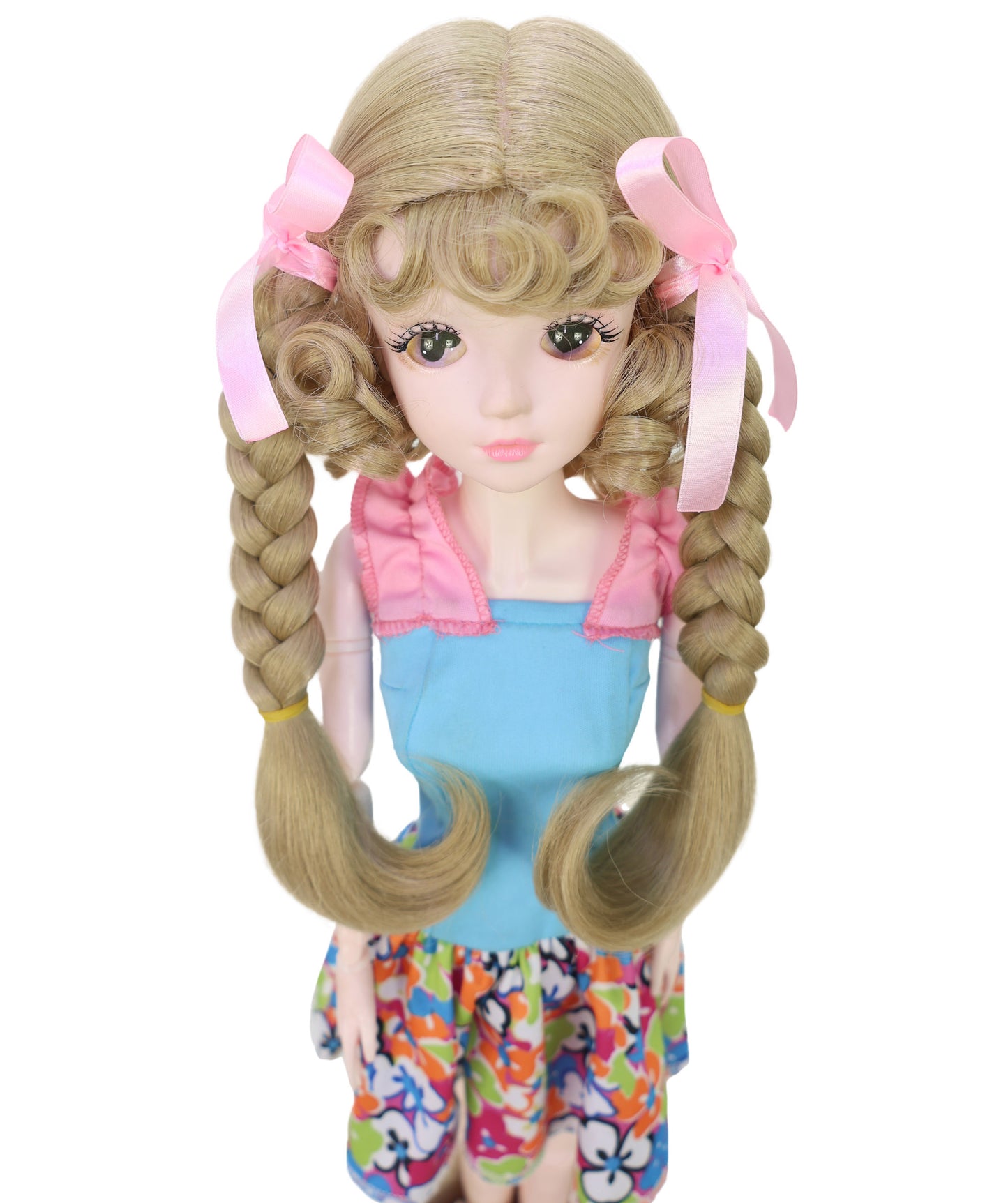Wigs2you WD40-055 ドール用ウィッグ！10インチ BJDドール用ウィッグ ライトブラウン カール ツインテール 難燃性合成繊維製 人形用ヘアピース  "