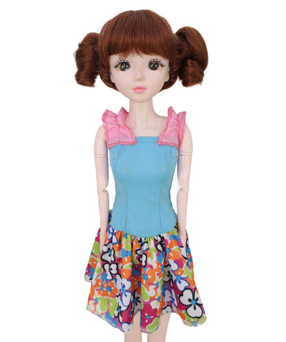 Wigs2you WD40-056 ドール用ウィッグ！4インチ（約10cm）プレイドール用ウィッグ、赤みがかった茶色のツインテール、難燃性合成繊維製ヘアピース（ドールスタイリング用）  "