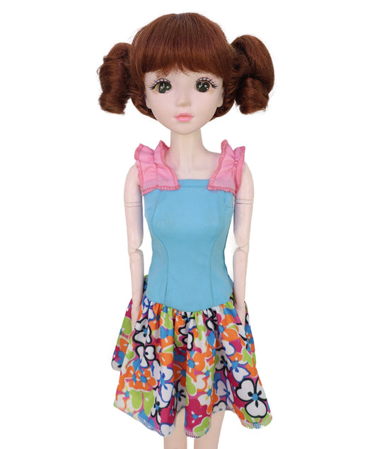 Wigs2you WD40-056 ドール用ウィッグ！4インチ（約10cm）プレイドール用ウィッグ、赤みがかった茶色のツインテール、難燃性合成繊維製ヘアピース（ドールスタイリング用）  "