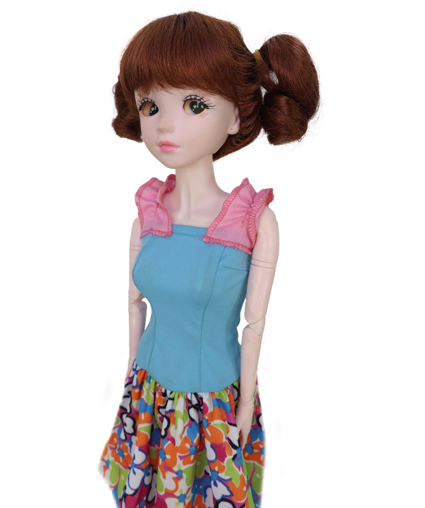 Wigs2you WD40-056 ドール用ウィッグ！4インチ（約10cm）プレイドール用ウィッグ、赤みがかった茶色のツインテール、難燃性合成繊維製ヘアピース（ドールスタイリング用）  "
