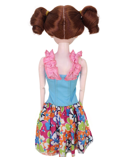 Wigs2you WD40-056 ドール用ウィッグ！4インチ（約10cm）プレイドール用ウィッグ、赤みがかった茶色のツインテール、難燃性合成繊維製ヘアピース（ドールスタイリング用）  "