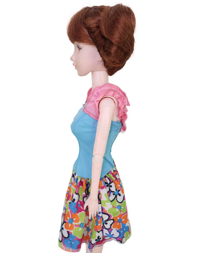 Wigs2you WD40-056 ドール用ウィッグ！4インチ（約10cm）プレイドール用ウィッグ、赤みがかった茶色のツインテール、難燃性合成繊維製ヘアピース（ドールスタイリング用）  "