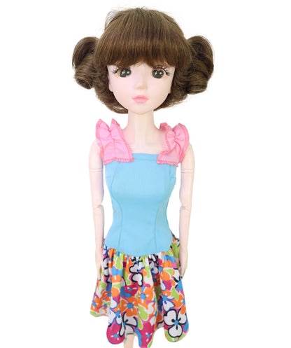 Wigs2you WD40-057 人毛ドールウィッグ！4インチ（約10cm）プレイドールウィッグ、赤みがかった茶色、難燃性人毛、調節可能なキャップレスフィット  "
