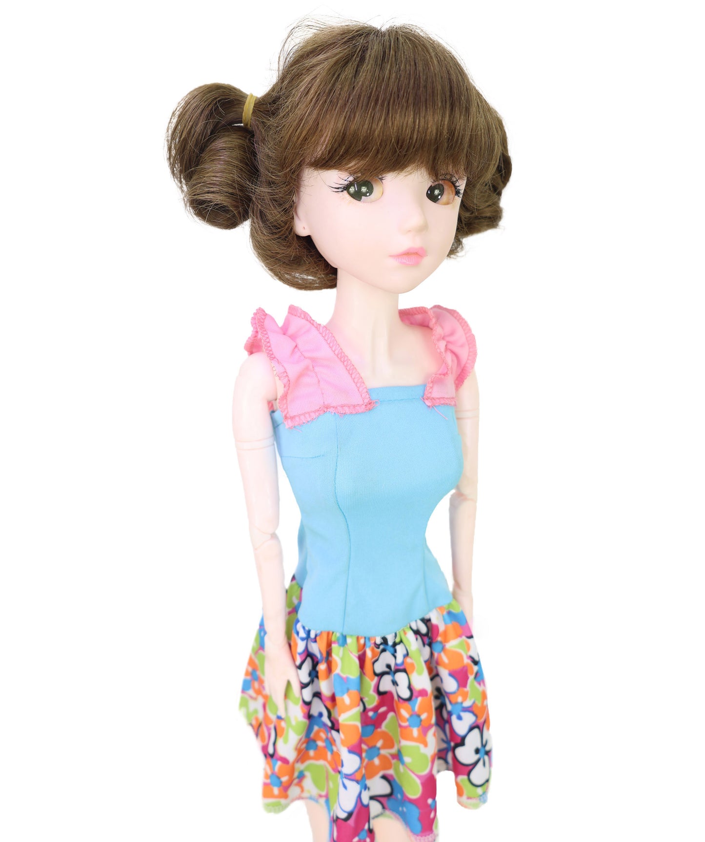 Wigs2you WD40-057 人毛ドールウィッグ！4インチ（約10cm）プレイドールウィッグ、赤みがかった茶色、難燃性人毛、調節可能なキャップレスフィット  "