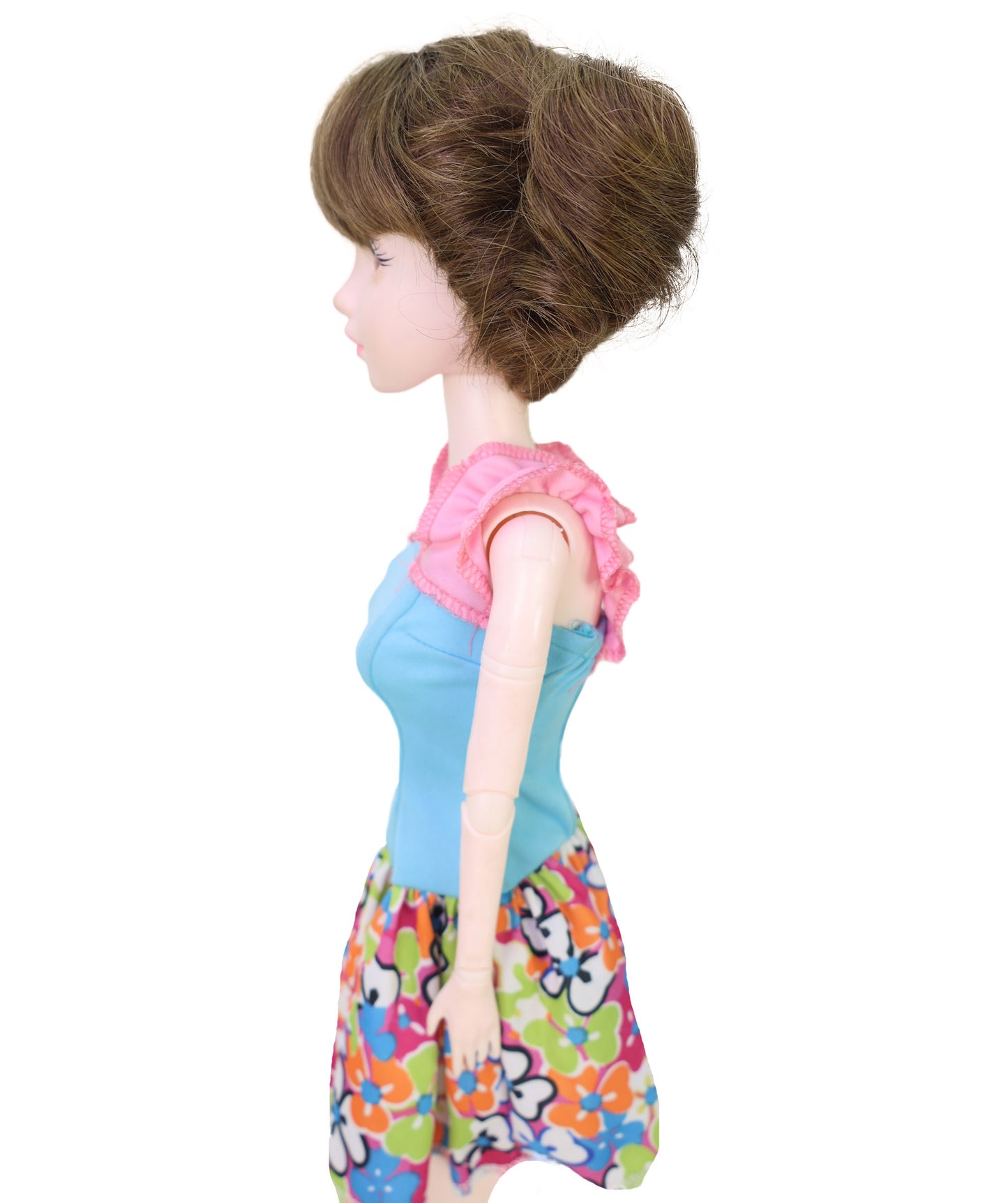 Wigs2you WD40-057 人毛ドールウィッグ！4インチ（約10cm）プレイドールウィッグ、赤みがかった茶色、難燃性人毛、調節可能なキャップレスフィット  "