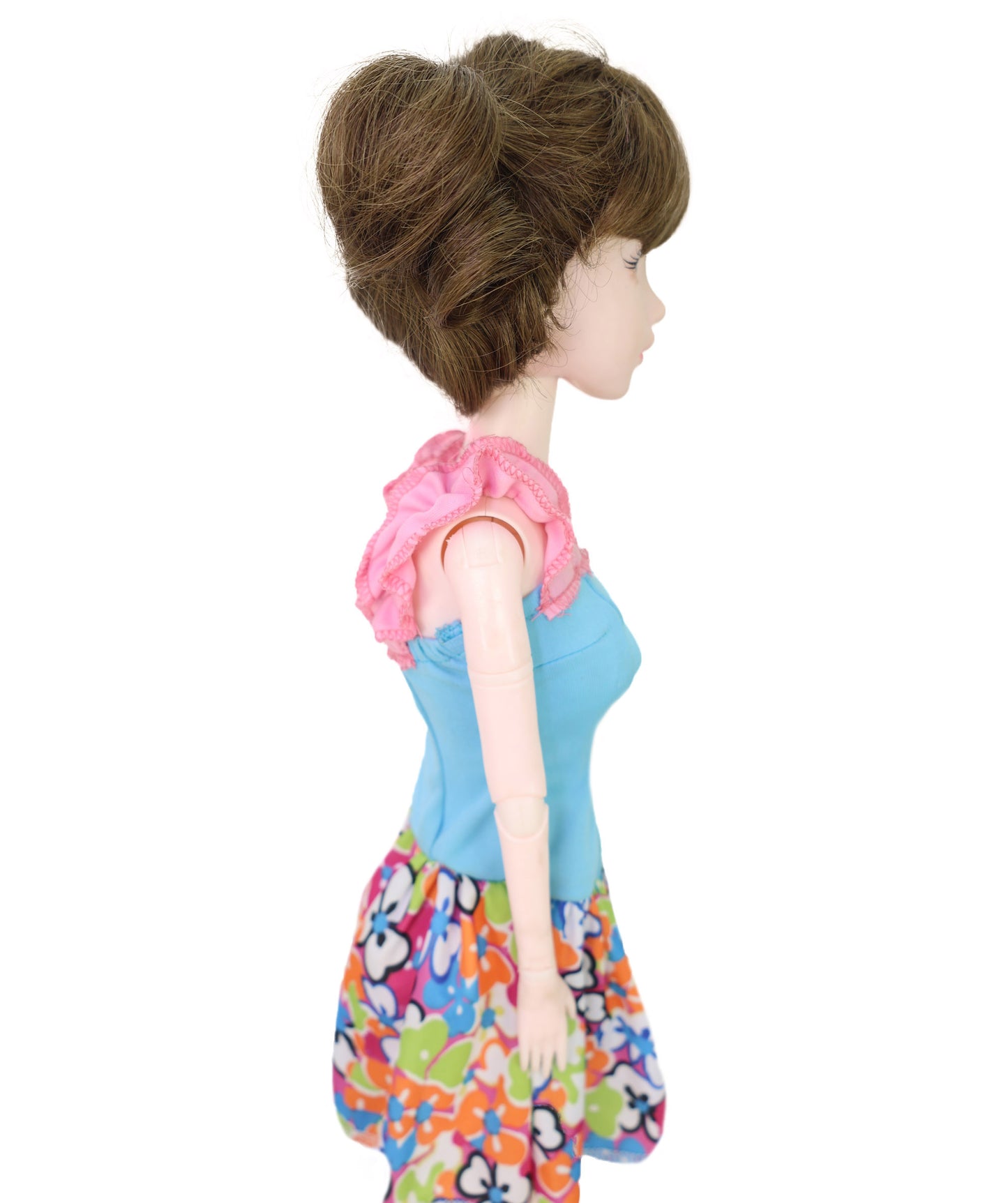 Wigs2you WD40-057 人毛ドールウィッグ！4インチ（約10cm）プレイドールウィッグ、赤みがかった茶色、難燃性人毛、調節可能なキャップレスフィット  "