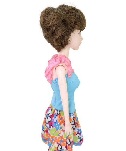 Wigs2you WD40-057 人毛ドールウィッグ！4インチ（約10cm）プレイドールウィッグ、赤みがかった茶色、難燃性人毛、調節可能なキャップレスフィット  "