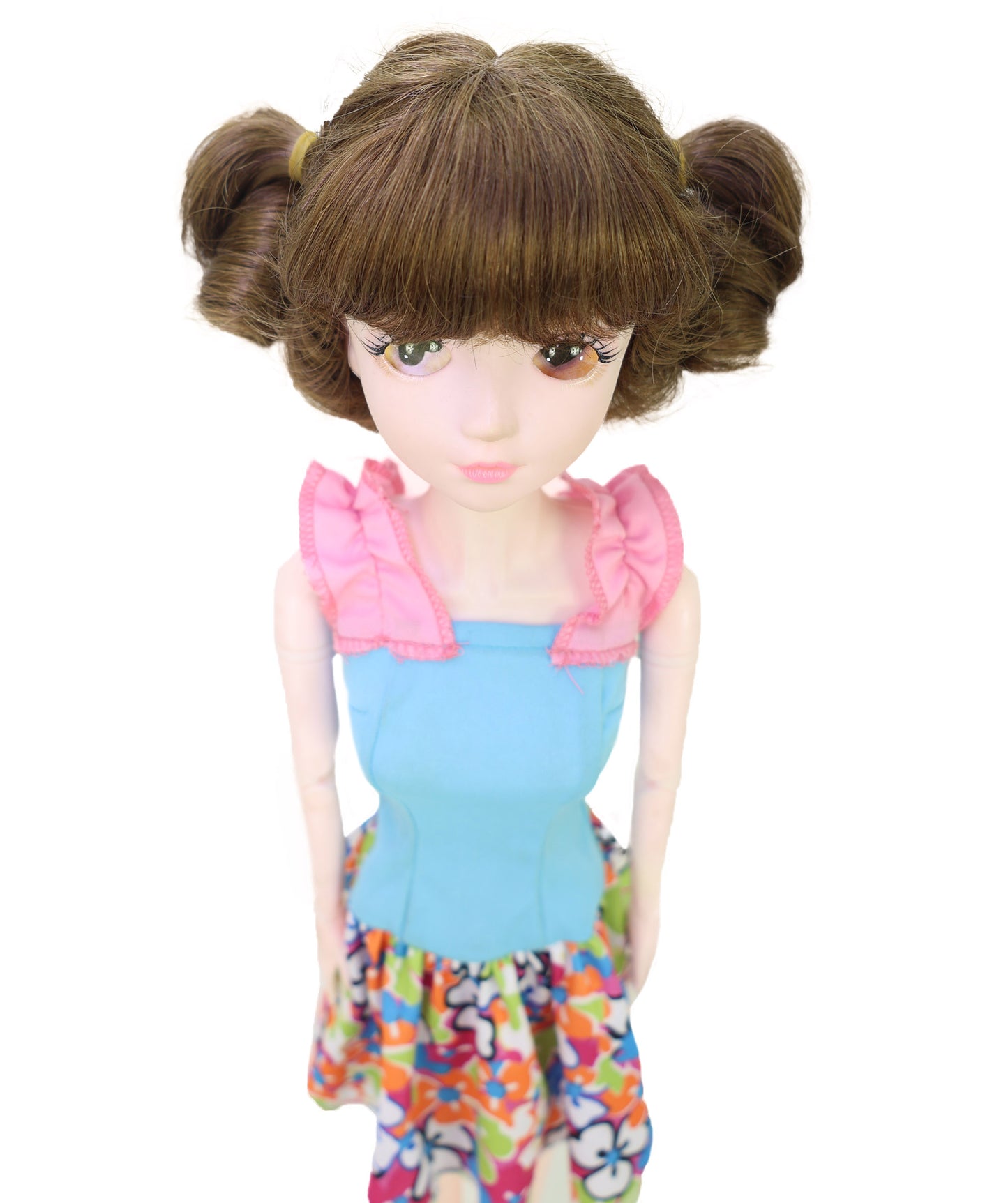 Wigs2you WD40-057 人毛ドールウィッグ！4インチ（約10cm）プレイドールウィッグ、赤みがかった茶色、難燃性人毛、調節可能なキャップレスフィット  "