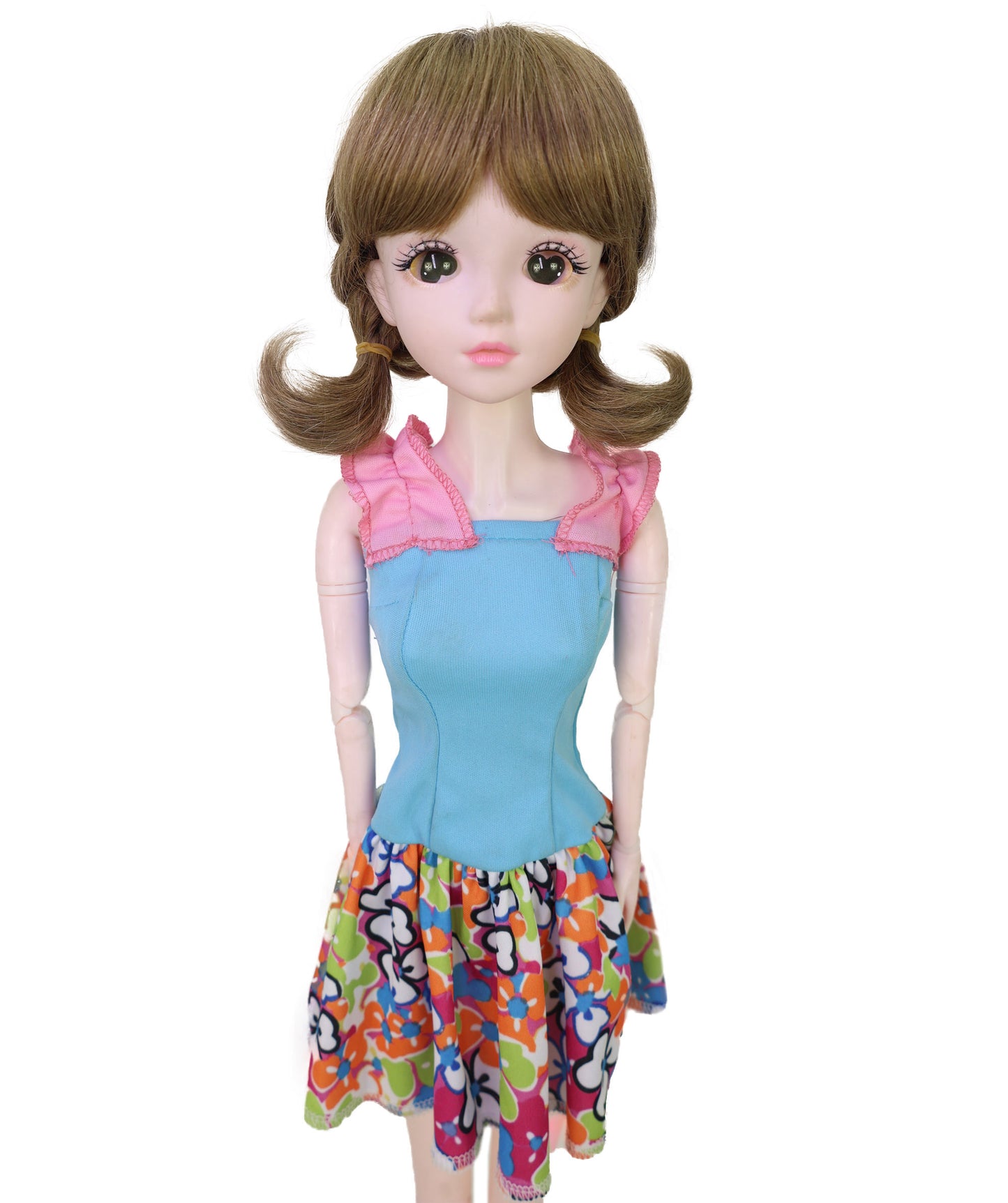 Wigs2you WD40-059 人毛ドールウィッグ、5インチ（約12.7cm）プレイドールウィッグ、ブラウン、難燃性人毛、調節可能なキャップレスフィット  "