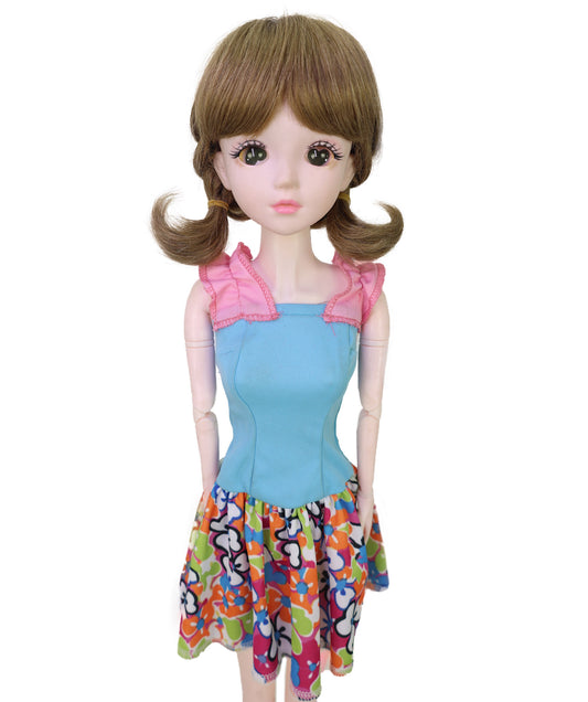Wigs2you WD40-059 人毛ドールウィッグ、5インチ（約12.7cm）プレイドールウィッグ、ブラウン、難燃性人毛、調節可能なキャップレスフィット  "