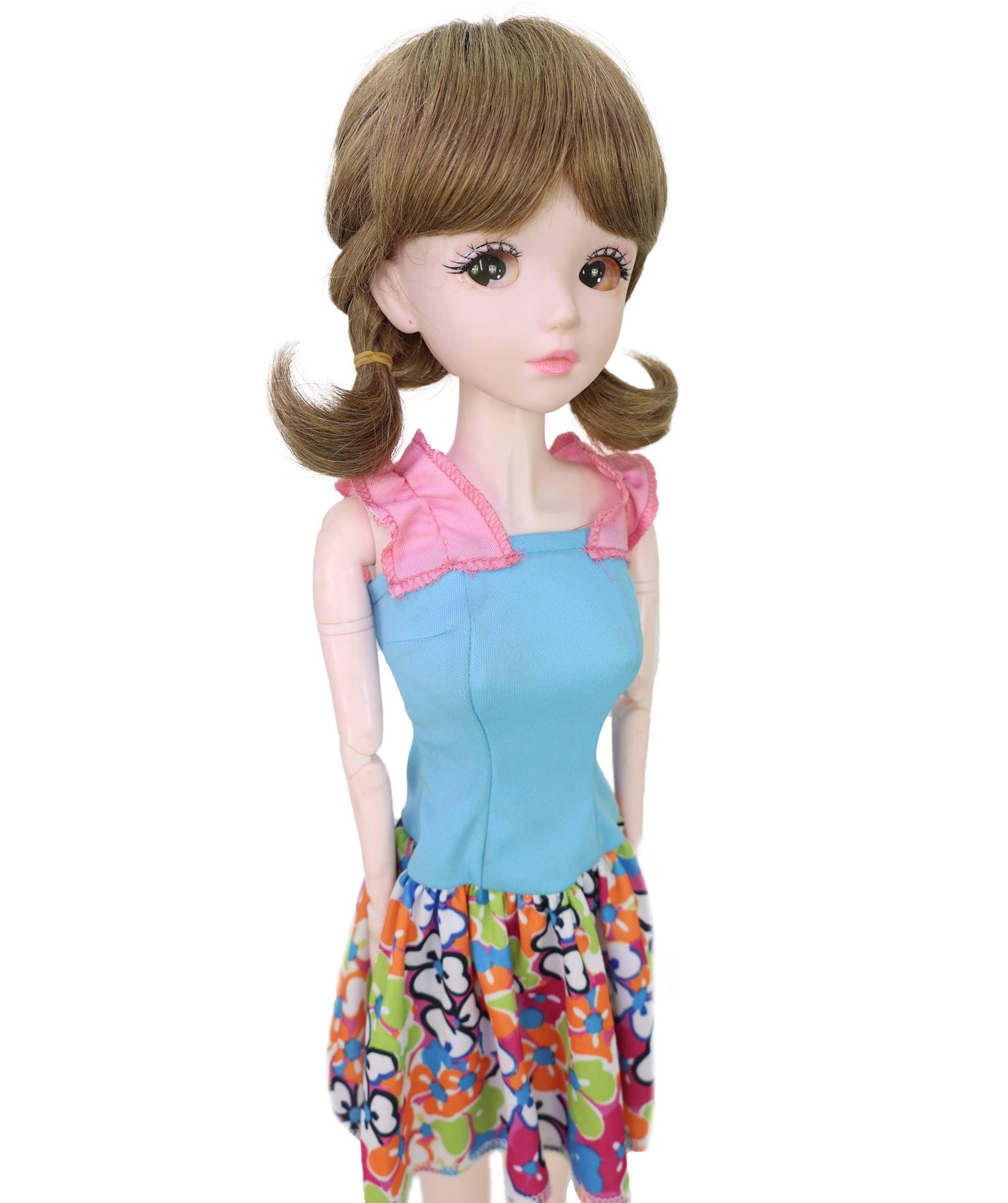 Wigs2you WD40-059 人毛ドールウィッグ、5インチ（約12.7cm）プレイドールウィッグ、ブラウン、難燃性人毛、調節可能なキャップレスフィット  "