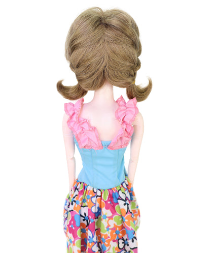 Wigs2you WD40-059 人毛ドールウィッグ、5インチ（約12.7cm）プレイドールウィッグ、ブラウン、難燃性人毛、調節可能なキャップレスフィット  "