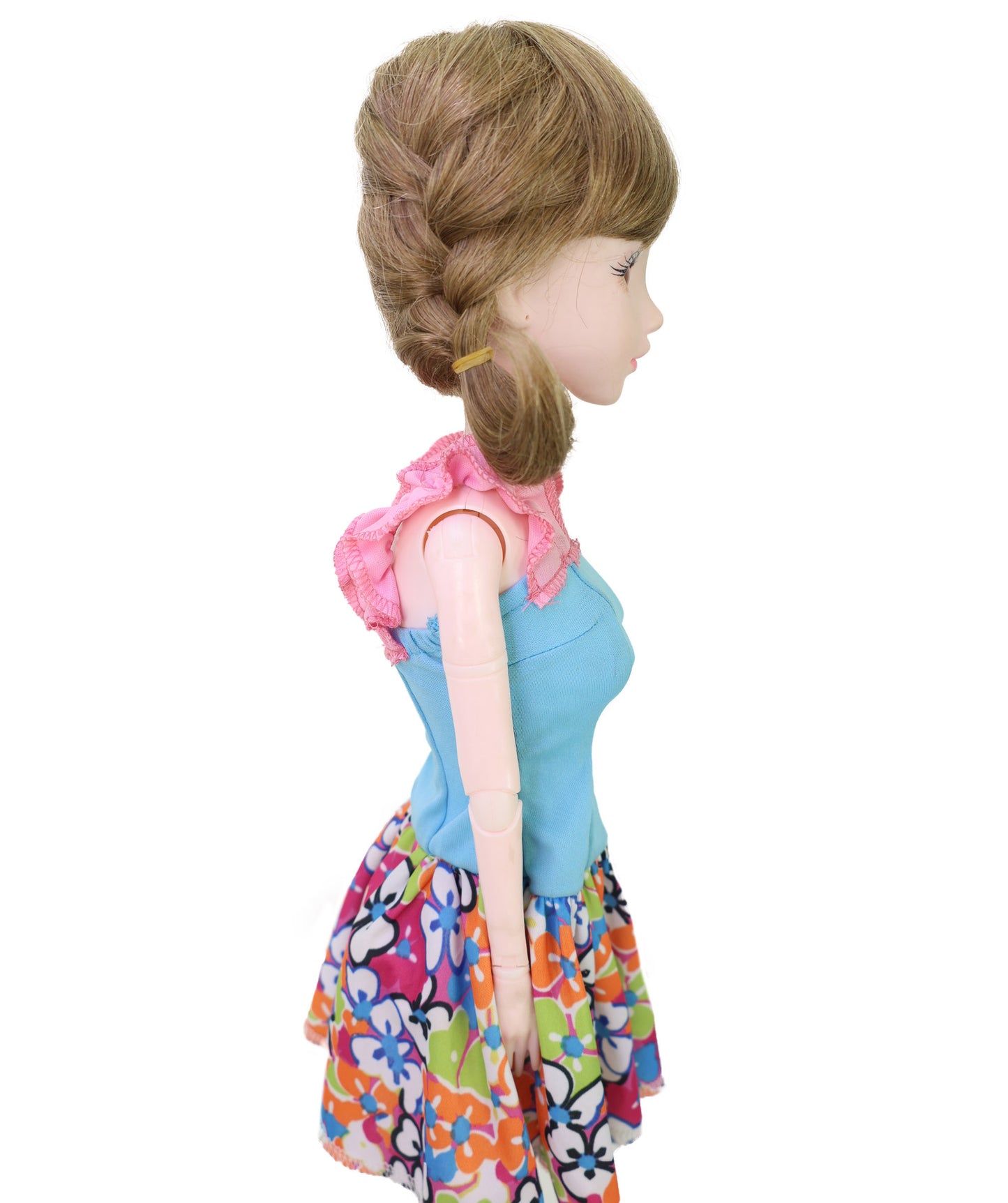 Wigs2you WD40-059 人毛ドールウィッグ、5インチ（約12.7cm）プレイドールウィッグ、ブラウン、難燃性人毛、調節可能なキャップレスフィット  "