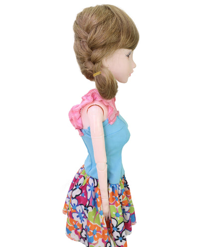 Wigs2you WD40-059 人毛ドールウィッグ、5インチ（約12.7cm）プレイドールウィッグ、ブラウン、難燃性人毛、調節可能なキャップレスフィット  "