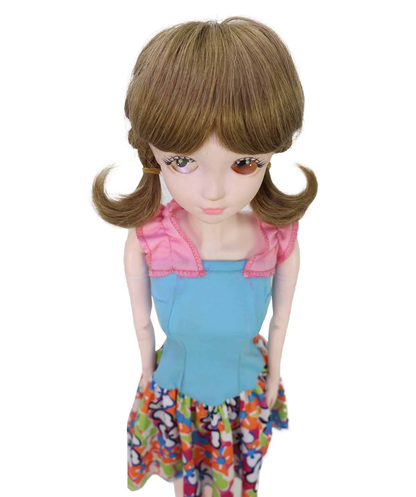 Wigs2you WD40-059 人毛ドールウィッグ、5インチ（約12.7cm）プレイドールウィッグ、ブラウン、難燃性人毛、調節可能なキャップレスフィット  "