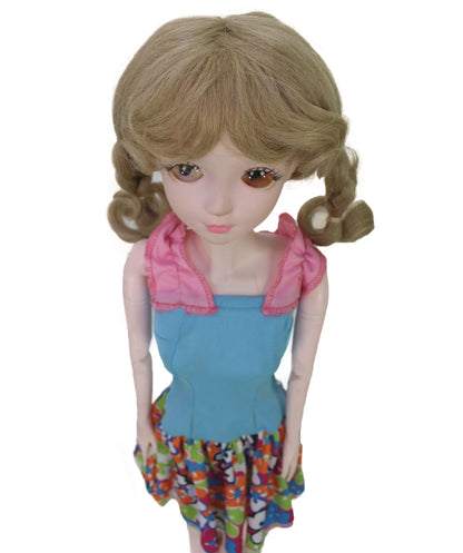 Wigs2you WD40-060 ドールウィッグ！6.5インチ カール ドールウィッグ ブロンド 難燃性合成繊維製 調節可能なキャップレスフィット  "