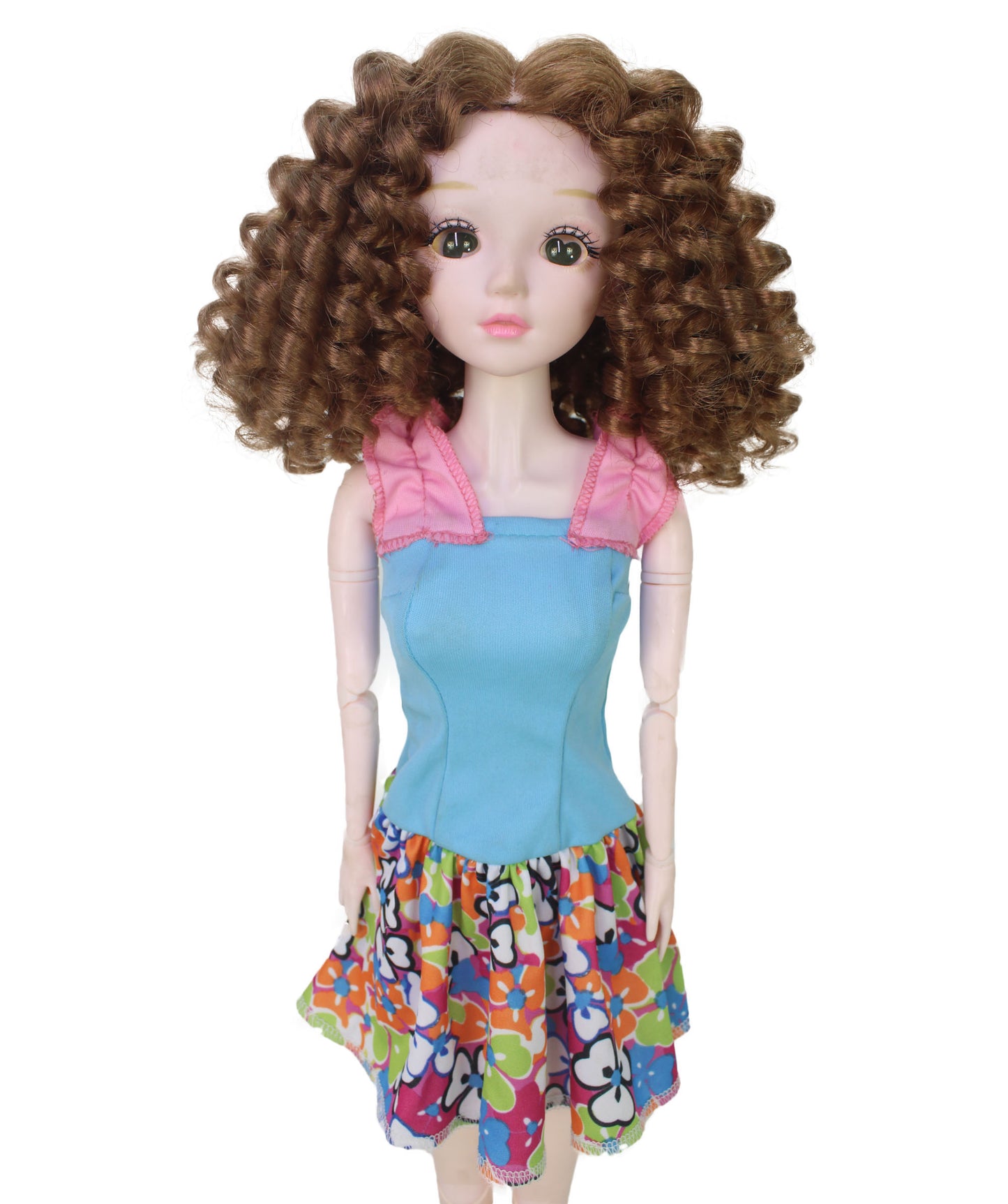 Wigs2you WD40-061 カーリードールウィッグ ライトブラウン、6インチ 難燃性合成繊維、調節可能なキャップレスフィット  "