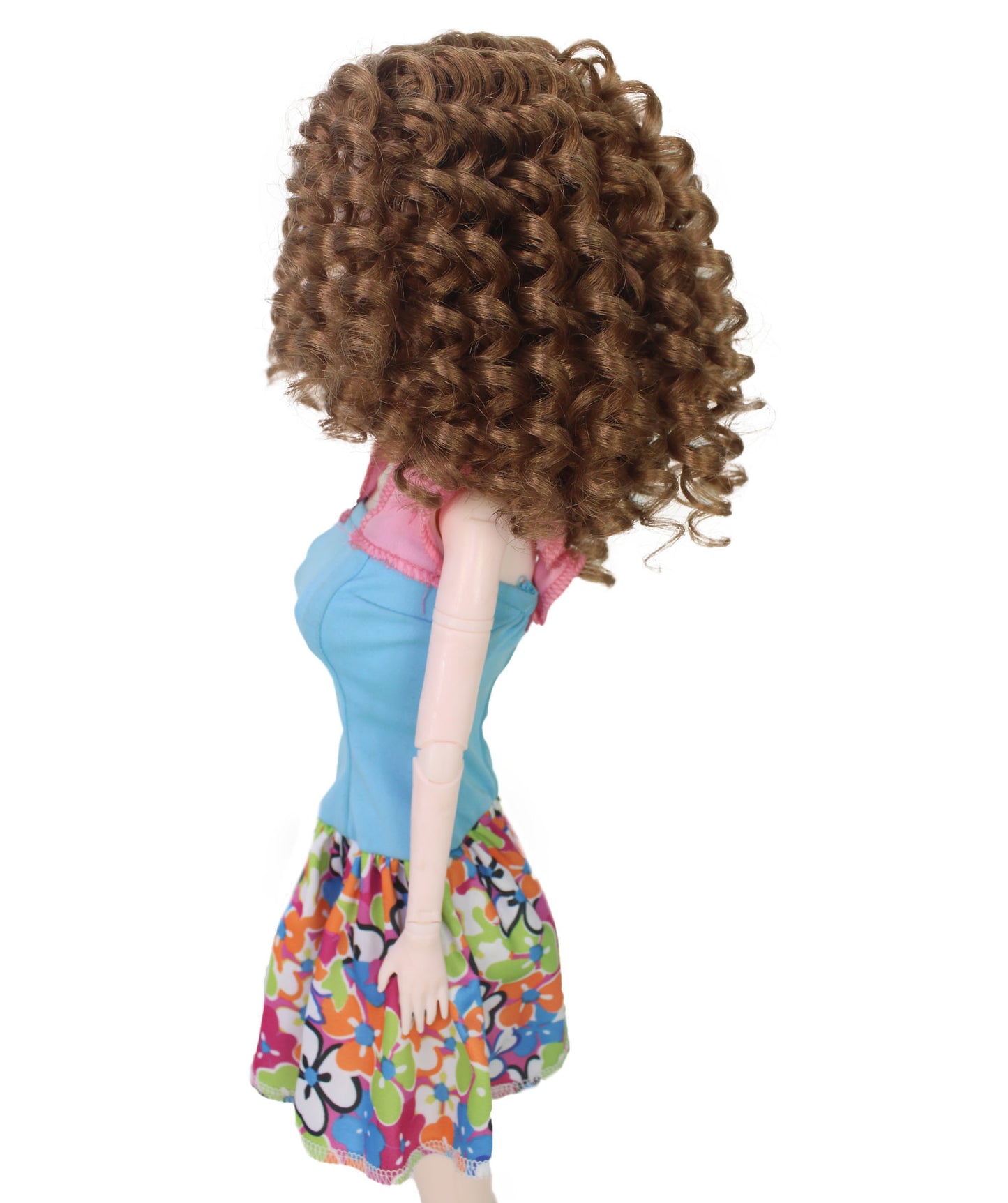 Wigs2you WD40-061 カーリードールウィッグ ライトブラウン、6インチ 難燃性合成繊維、調節可能なキャップレスフィット  "