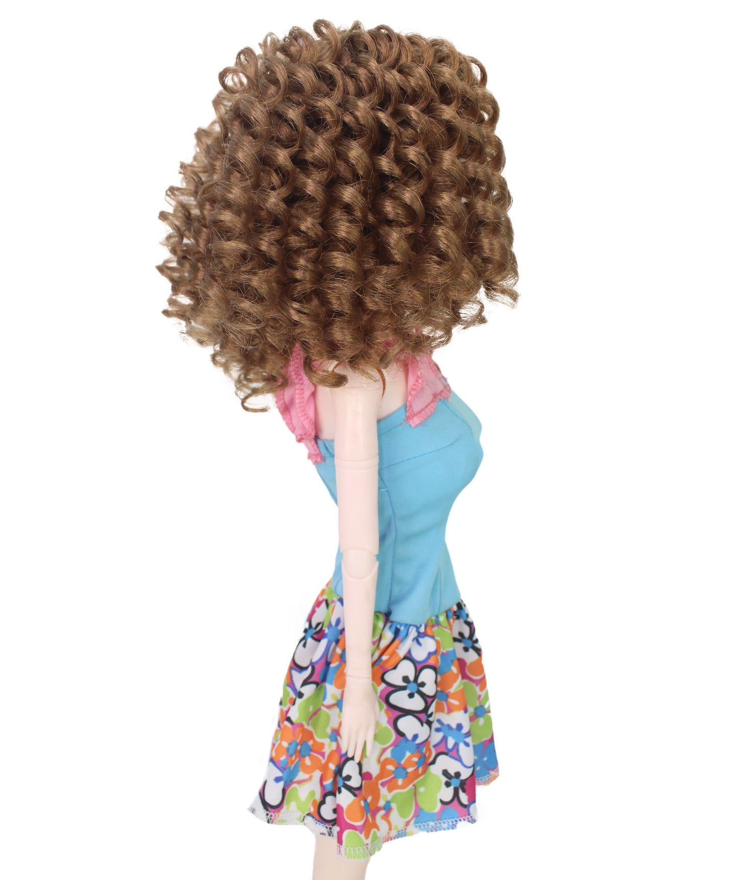 Wigs2you WD40-061 カーリードールウィッグ ライトブラウン、6インチ 難燃性合成繊維、調節可能なキャップレスフィット  "