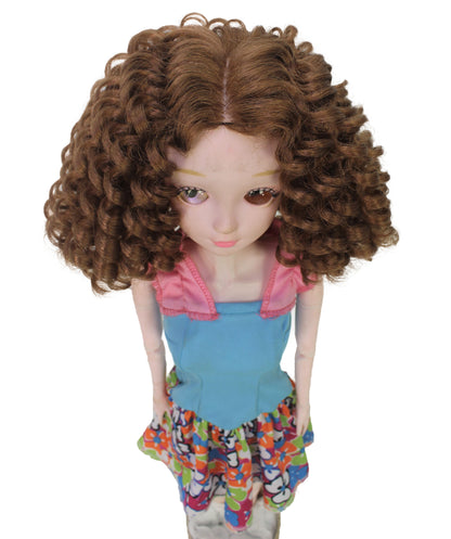 Wigs2you WD40-061 カーリードールウィッグ ライトブラウン、6インチ 難燃性合成繊維、調節可能なキャップレスフィット  "