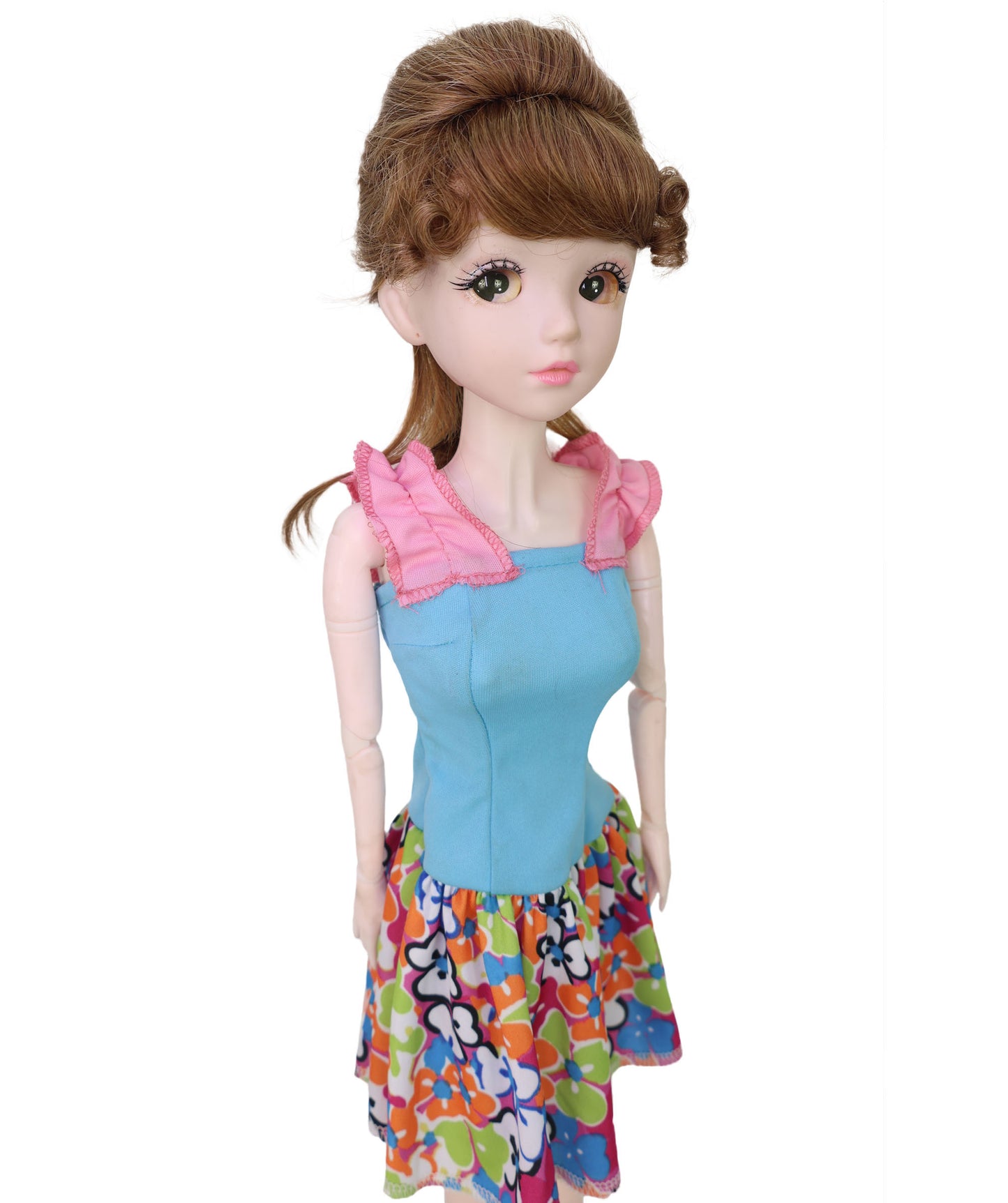 Wigs2you WD40-064 人毛ドールウィッグ、8インチBJDドール用、バーガンディ、難燃性人毛ショートヘア、調節可能なキャップレスフィット  "