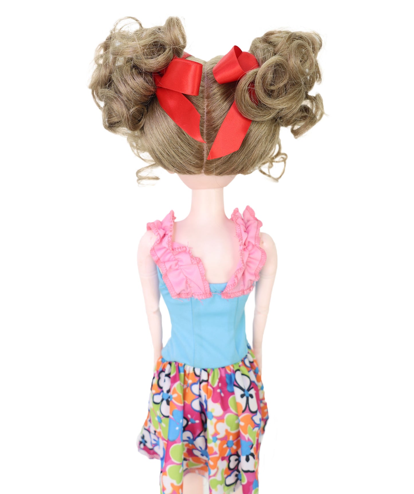 Wigs2you WD40-065 BJDドール用ウィッグ 5インチ ライトブラウン 難燃性合成繊維 カールヘア 調節可能なキャップレスフィット  "