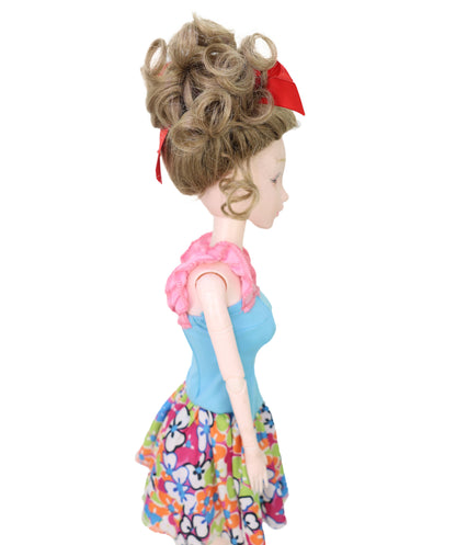 Wigs2you WD40-065 BJDドール用ウィッグ 5インチ ライトブラウン 難燃性合成繊維 カールヘア 調節可能なキャップレスフィット  "