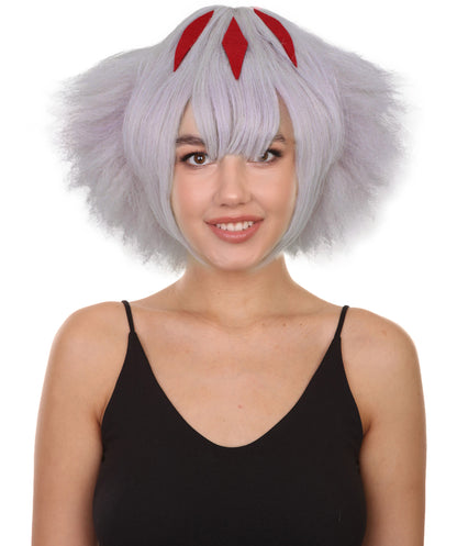 女性用 H-6250 プリンセス グレー ふわふわ ウィッグ コスプレ ウィッグ 難燃性 合成繊維