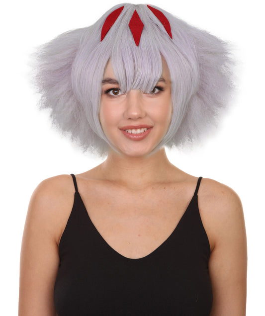 女性用 H-6250 プリンセス グレー ふわふわ ウィッグ コスプレ ウィッグ 難燃性 合成繊維