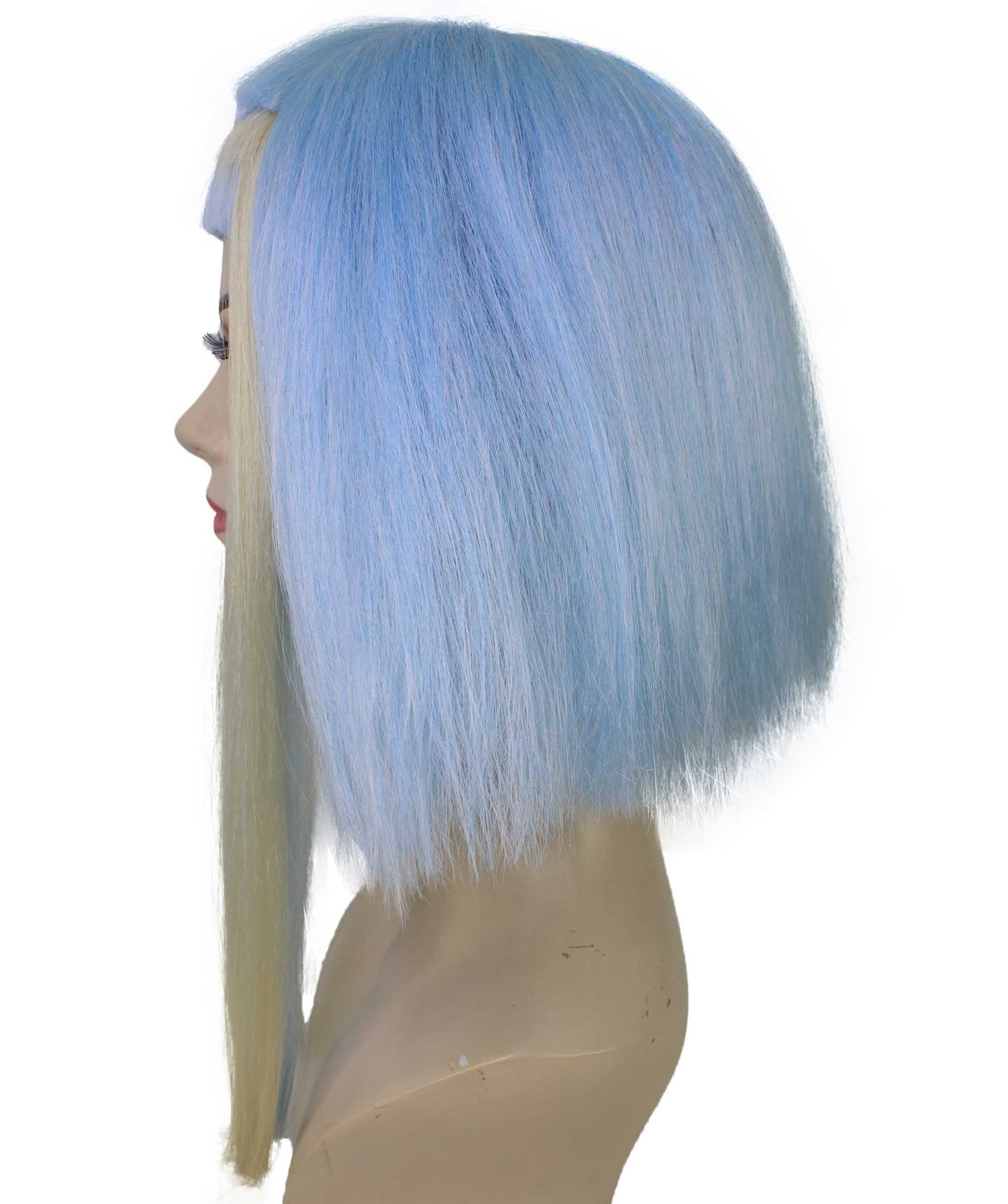 ハロウィンパーティープレミアムレディース H-5776 ライトブルーボブスタイルのハイライトヘアーポートレートウィッグ