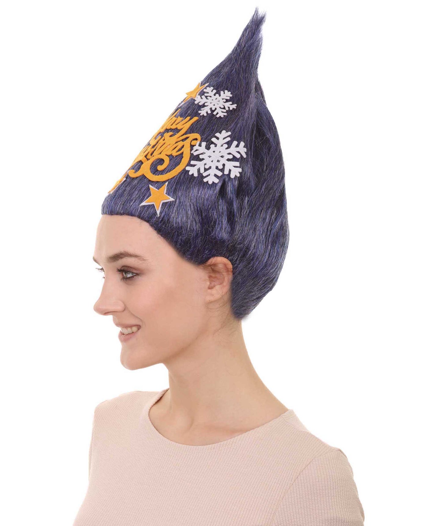 ブルークリスマスツリーレディースウィッグ H-3527 メリータグウィッグ プレミアム通気性のあるキャップレスキャップ